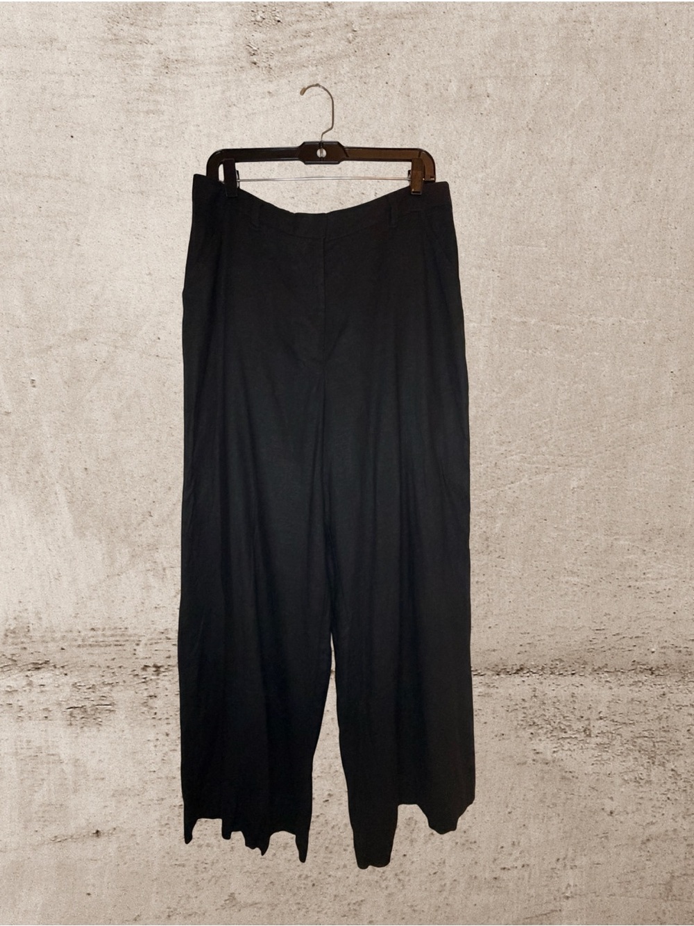 NWT Max Studio London Black Linen Wide Leg Trouser High Rise XL - Picture 2 of 8